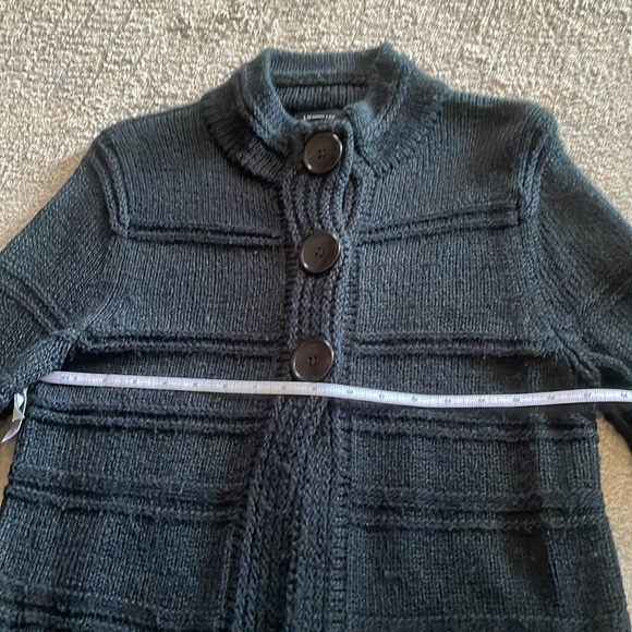 Ladies LH Sport black medium weight sweater/ cardigan w/3 button snap closure L - Picture 7 of 10